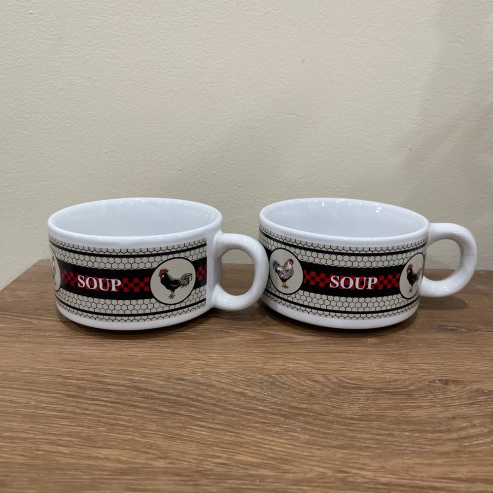 Houston Harvest Rooster Soup Mugs - Set of 2